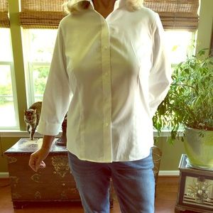 Jones New York Easy Care White Blouse EUC Size1X